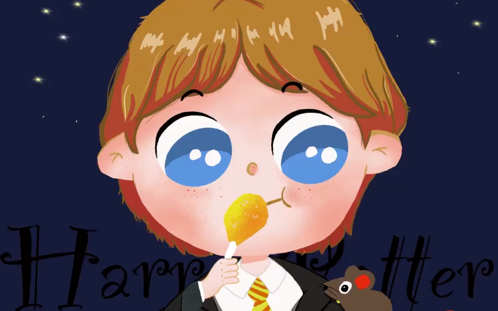 ipad绘画 罗恩·韦斯莱_哔哩哔哩 (゜-゜)つロ 干杯~-bilibili