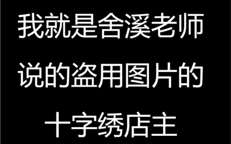 我就是舍溪老师说的盗用图片的十字绣店主哔哩哔哩bilibili