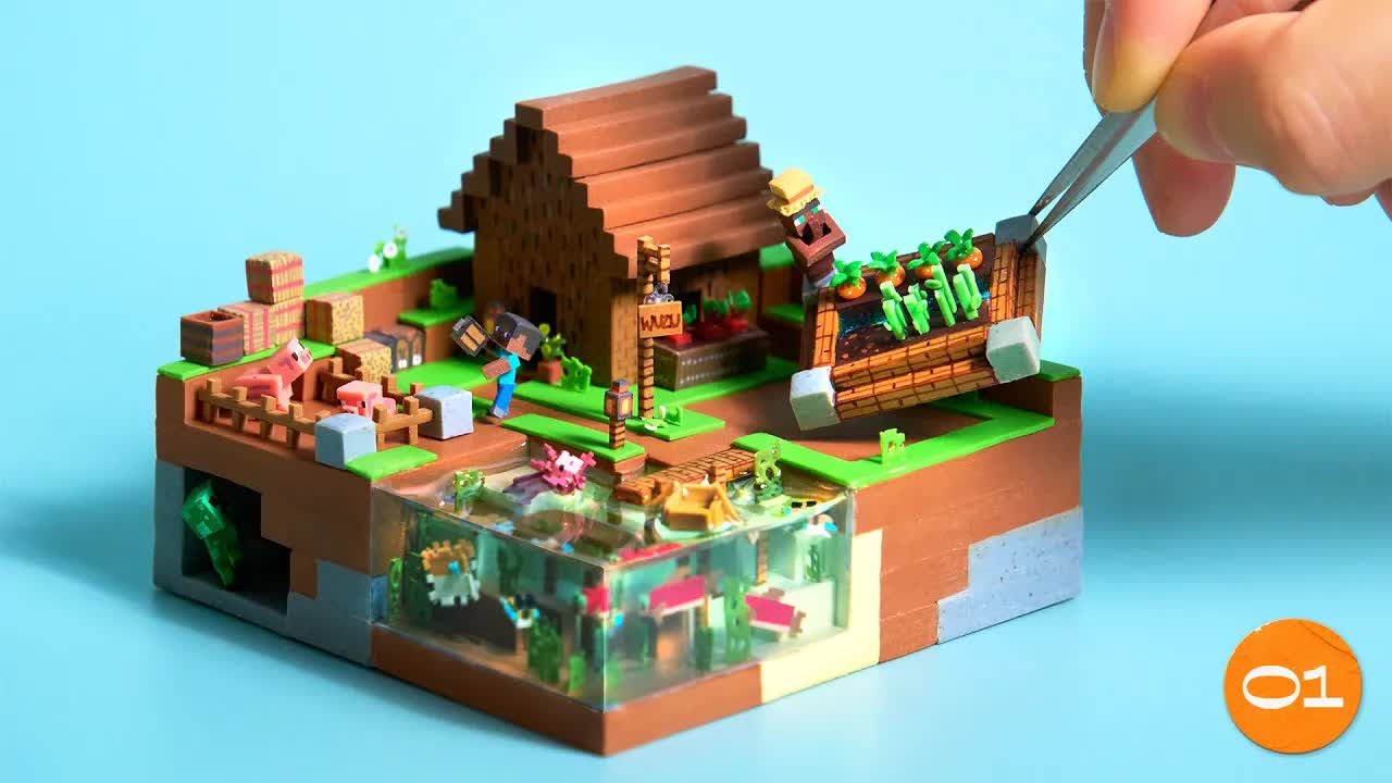 教程 01 |制作 minecraft 农场村庄 - --入门教你学画画画画
