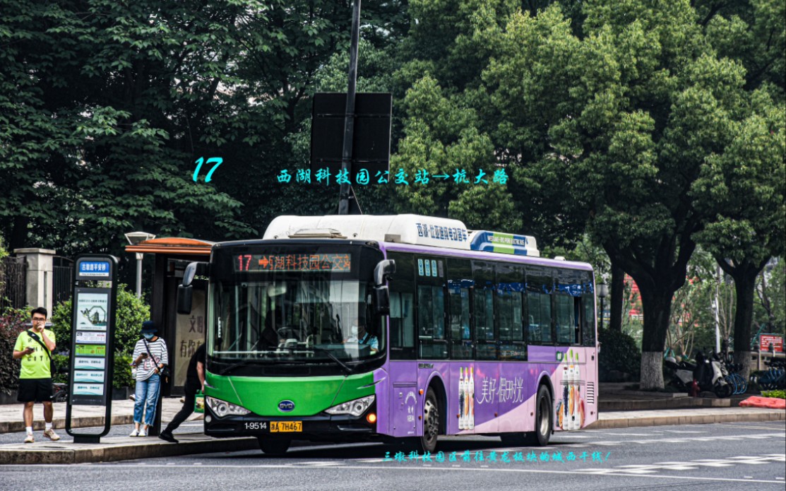 杭州公交17路(西湖科技园公交站→杭大路)全程pov 原声原速版