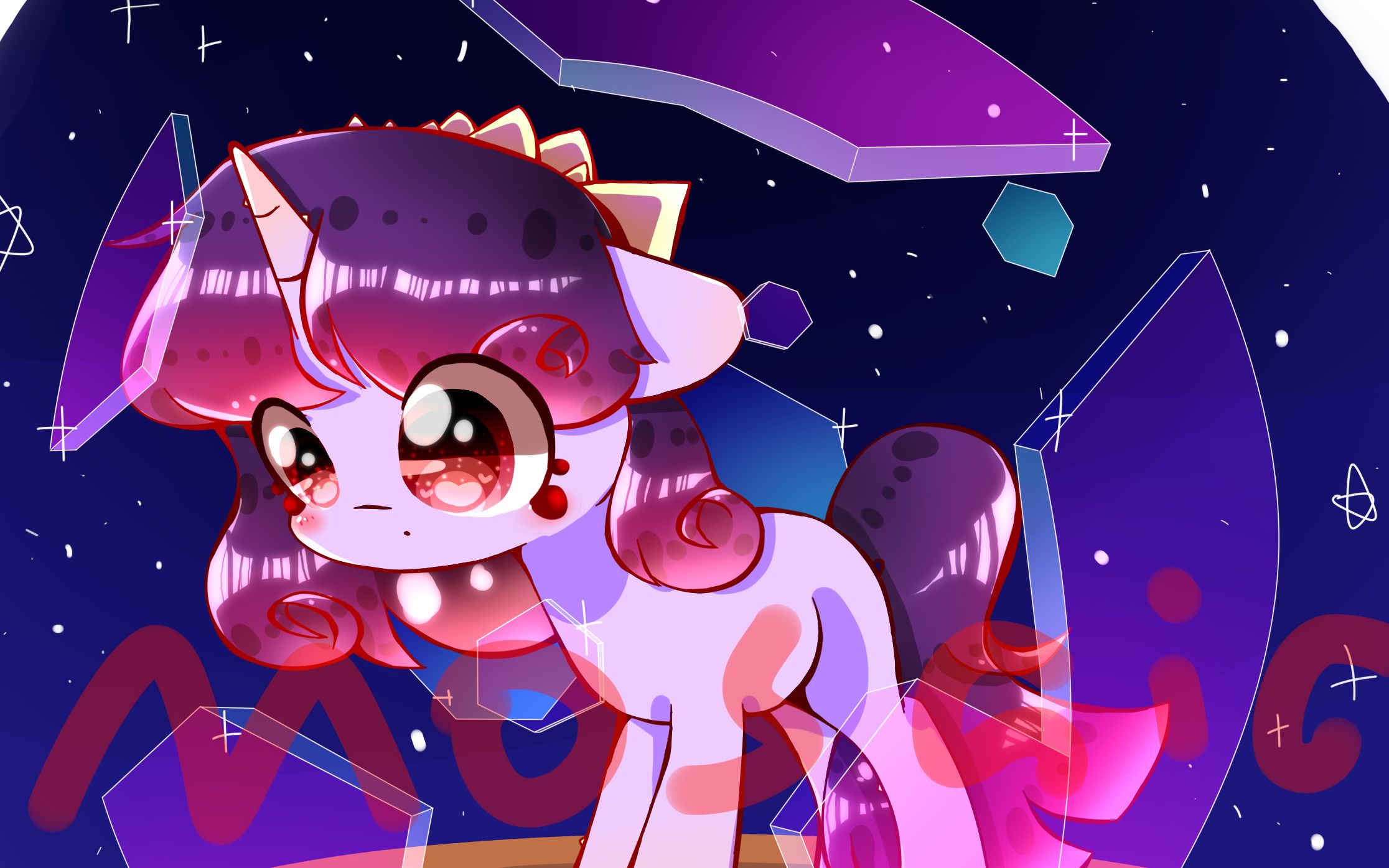 【小马化】在两首歌的时间内画一只水晶马赛克史莱姆