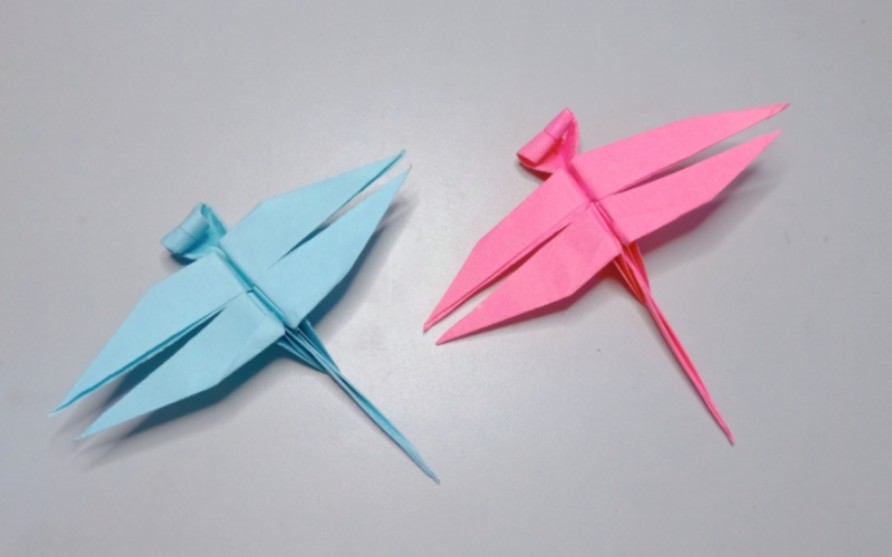 蜻蜓折纸步骤图图片