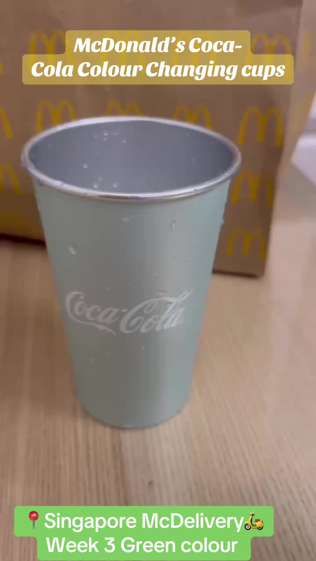 麦当劳可口可乐变色杯!99新加坡mcdelivery周3绿色