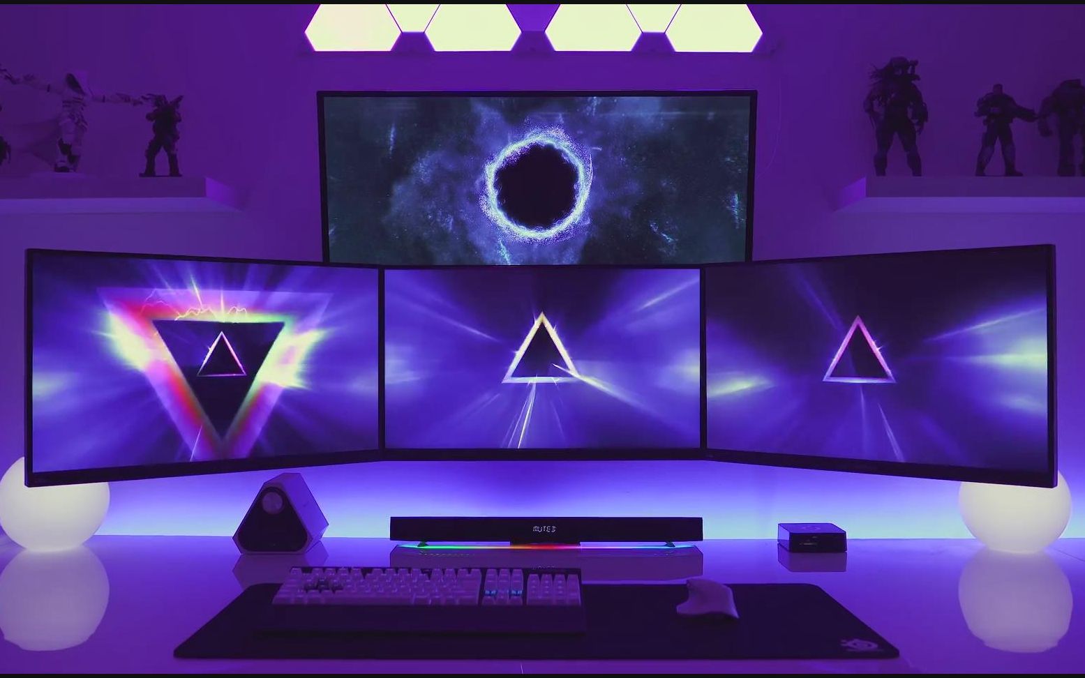 超酷的电脑桌面布置 光污染