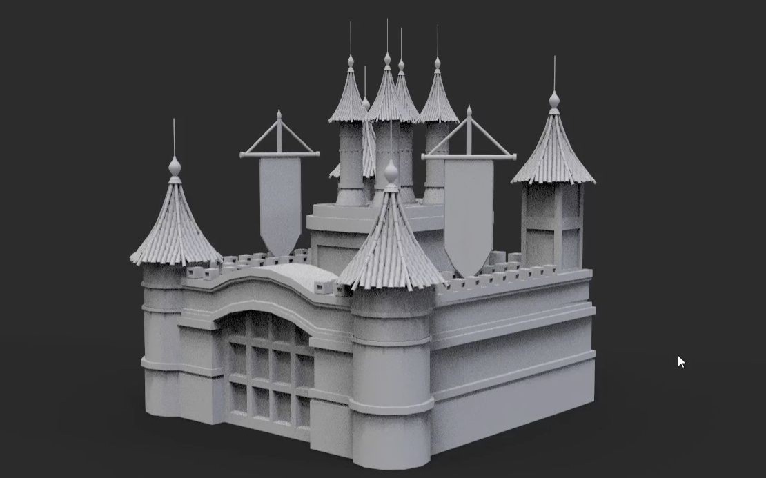 【3dmax新手建模】欧式城堡模型制作,零基础场景建模教程