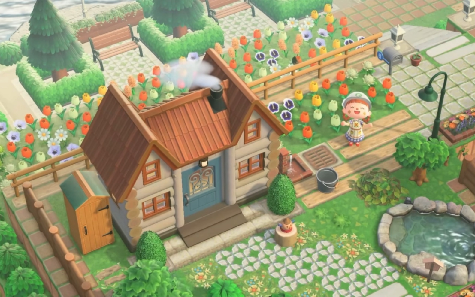 【动森】从高地的房子俯瞰花田