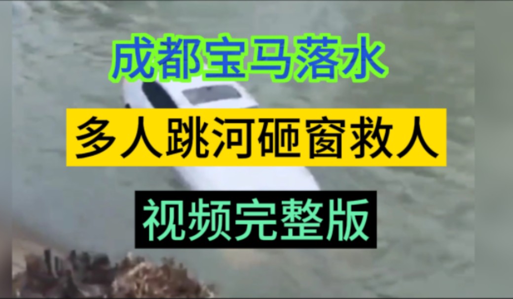 6月13日成都宝马落水,水流湍急,多人跳河砸窗救人,围观群众积极营救,团结一心,最终成功营救落水者,向所有英雄致敬哔哩哔哩bilibili