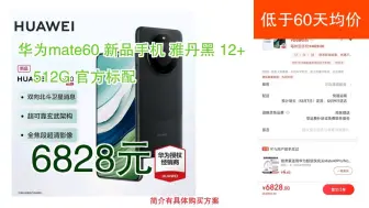 Video herunterladen: 【低于60天均价】6828元 华为mate60 新品手机 雅丹黑 12+512G 官方标配