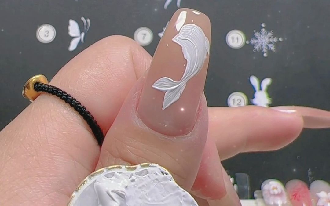 美甲教程之海豚美甲,新手也能画