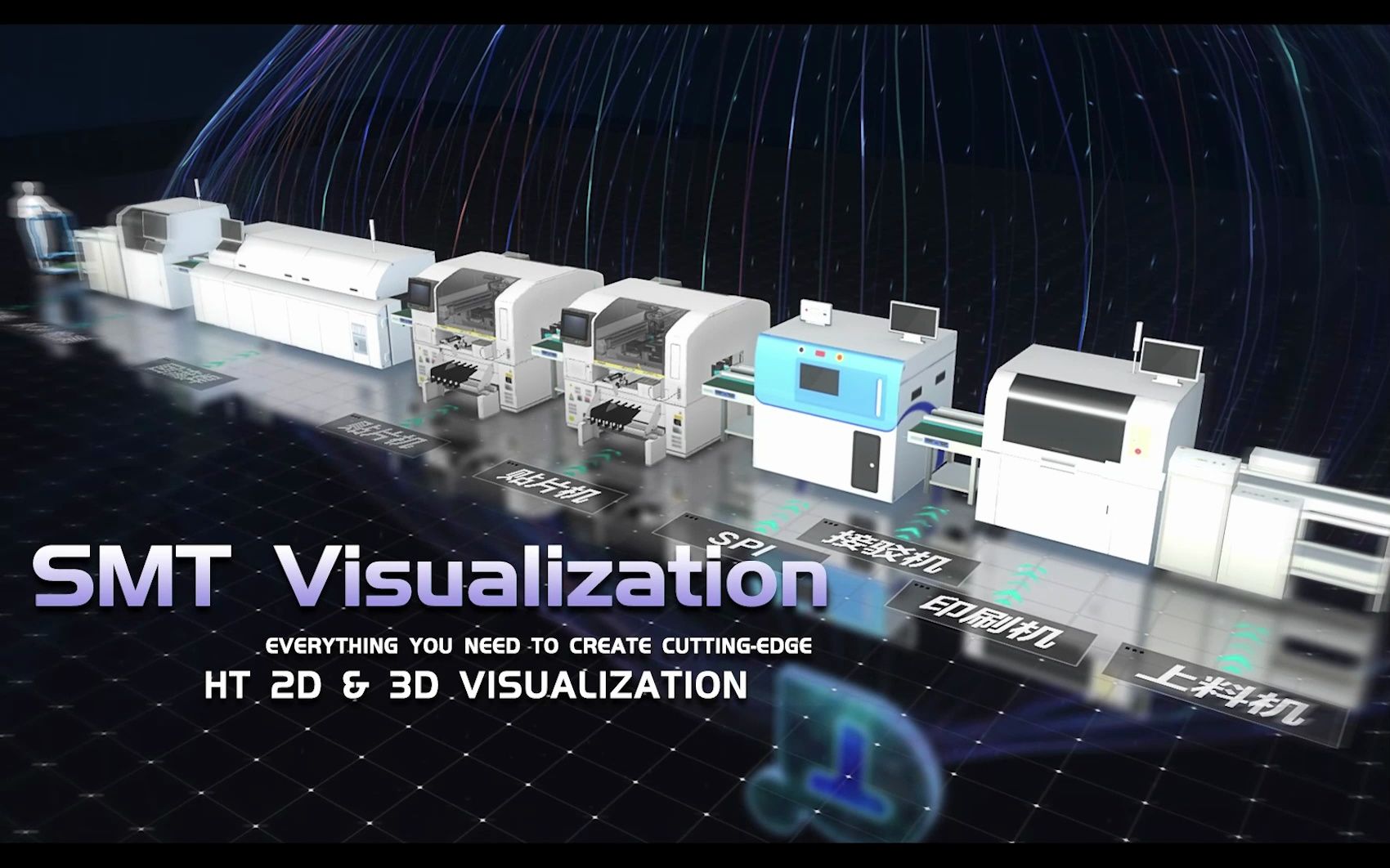 数字孪生 smt 贴片机 智慧工厂 三维可视化管理_图扑软件