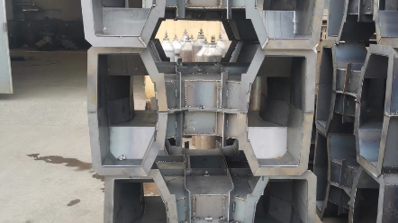 四角空心防浪石模具,四角空心消浪块钢模具