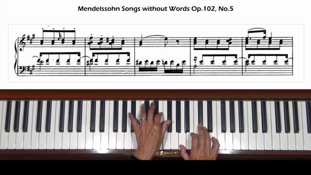 [图]新版音协钢琴考级6级C项门德尔松《无词歌》Mendelssohn Songs without Words Op. 102, No. 5 in A major慢练