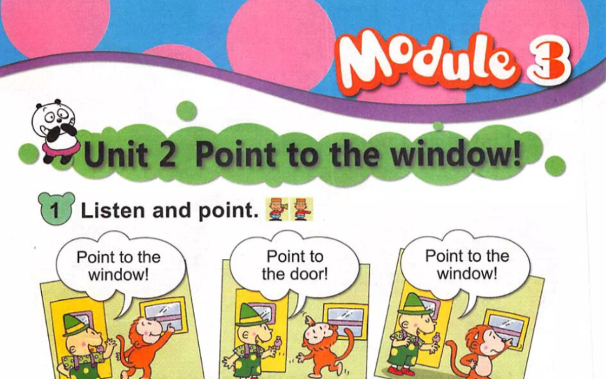 [图]课文配音#外研社英语一年级上册 module3 unit2 point to the window！