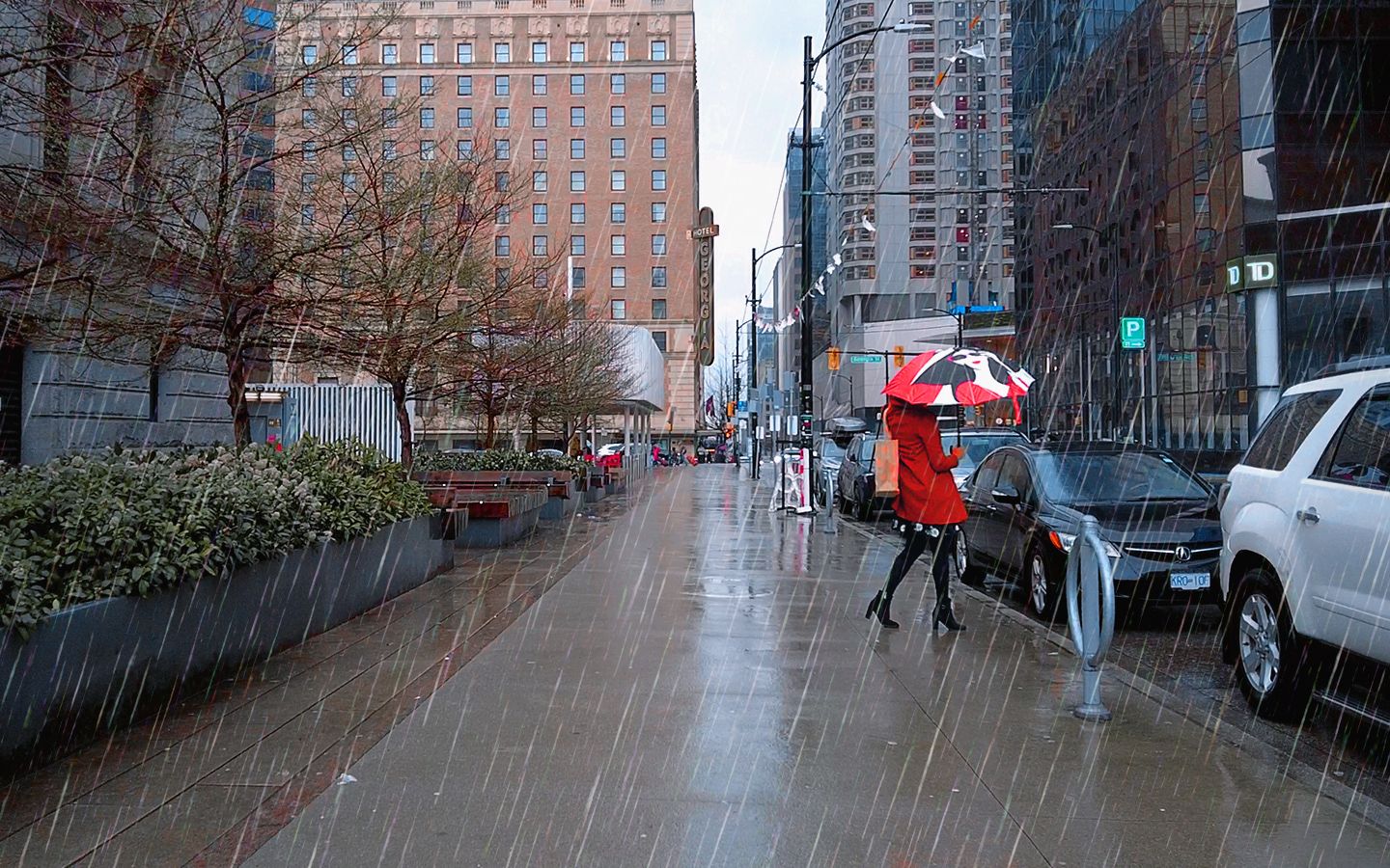 放松雨中散步part1【第一视角 加拿大 街景】