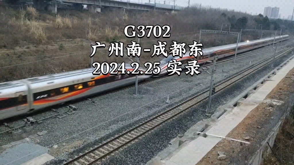 【成贵高铁】2024年2月25日,G3702(广州南→成都东),通过成都四川师范大学南大门机位.哔哩哔哩bilibili