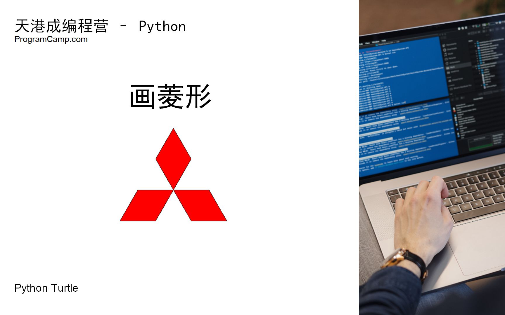 python海龟绘图:函数系列课(1) 画菱形哔哩哔哩bilibili