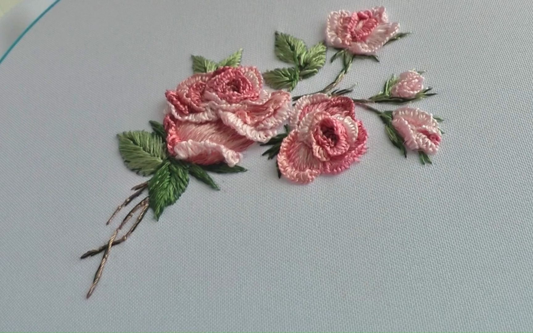 3d立体玫瑰花刺绣