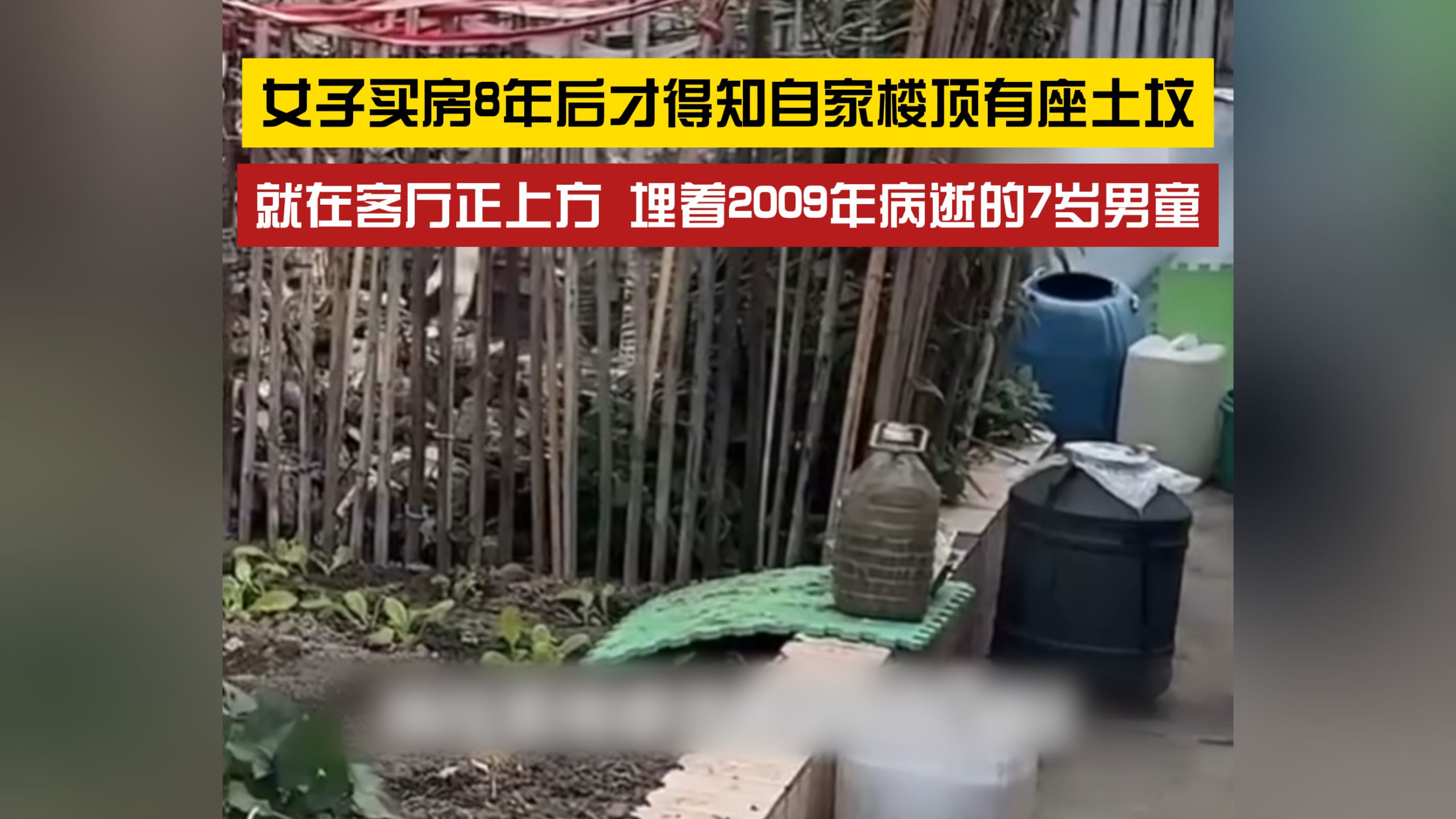 楼顶埋着病逝男童？女子买房8年后才得知自家楼顶有座土坟