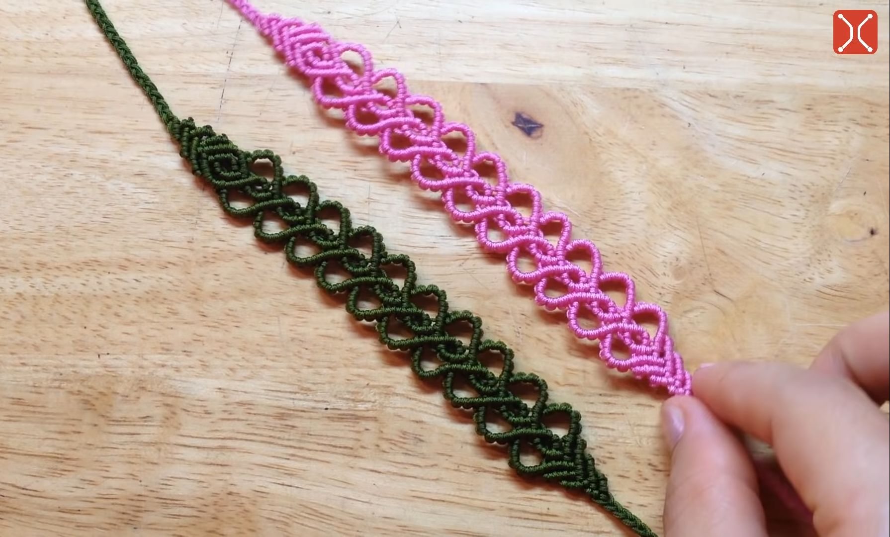 【macrame tita】爱心手链挂件绳编编制教程macrame bracelet