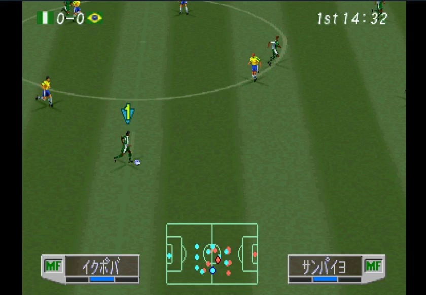 ps1 实况足球3 世界杯决赛 尼日利亚6:1巴西