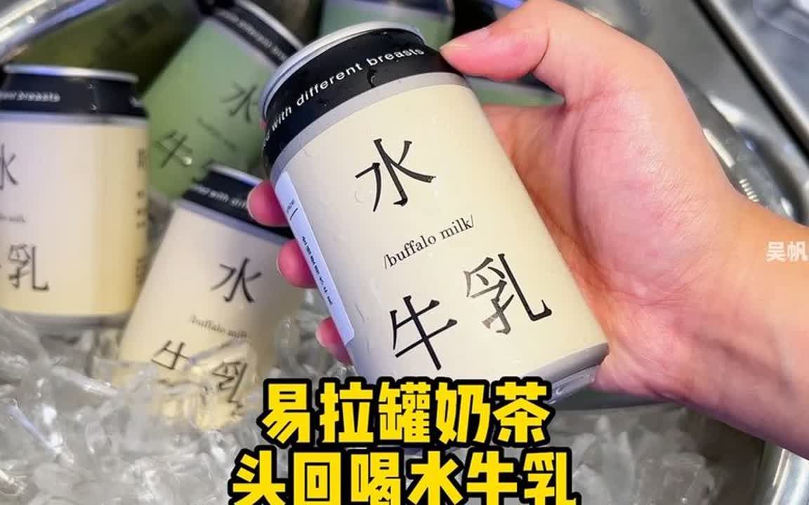 易拉罐装的水牛乳奶茶,今儿尝一下
