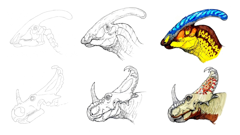 儿童画式的恐龙复原