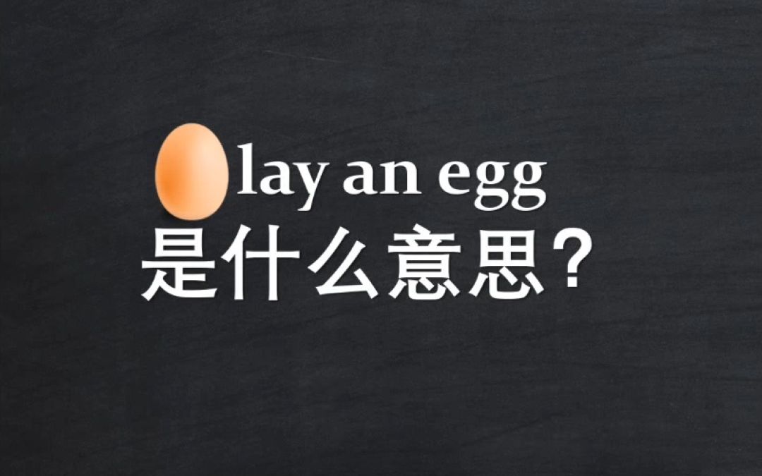 Lay an egg是什么意思?哔哩哔哩bilibili