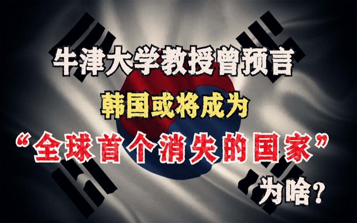 牛津大学教授曾预言:韩国或将成为“全球首个消失的国家”,为什么?哔哩哔哩bilibili