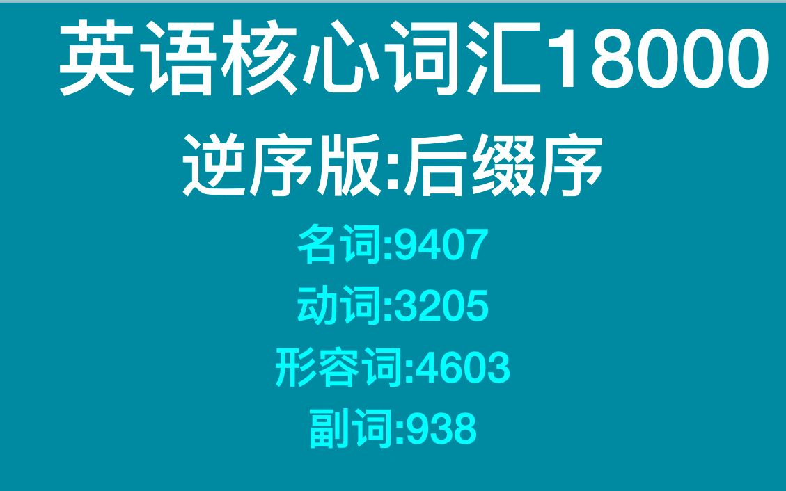 英语核心词汇18000【逆序版:后缀序】哔哩哔哩bilibili