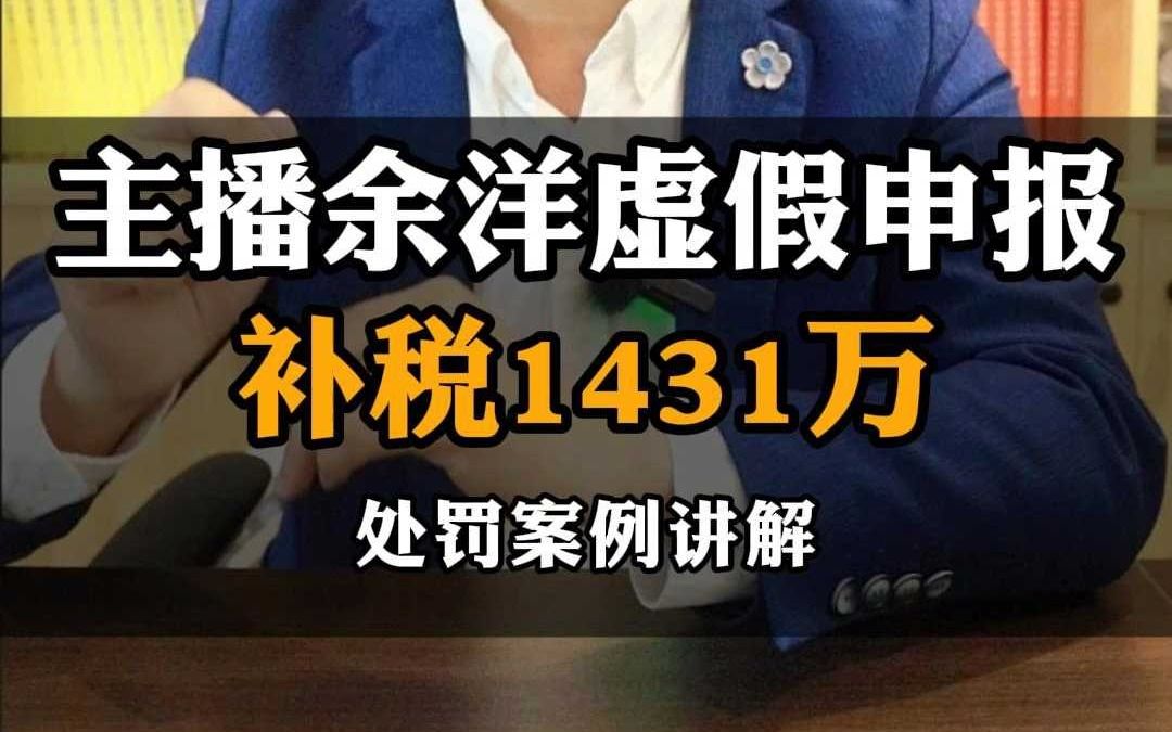 主播余Y虚假申报,补税罚款1431万,处罚案例讲解哔哩哔哩bilibili