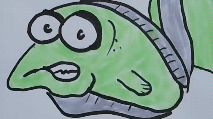 鳗鱼简笔画涂色图片