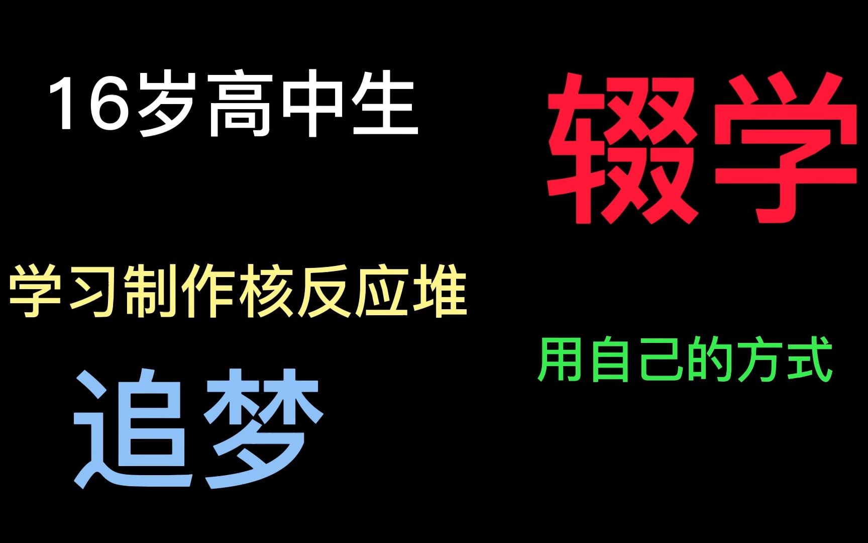 我,16岁高中生辍学,学习制造核反应堆!这次,我要玩一次大的哔哩哔哩bilibili