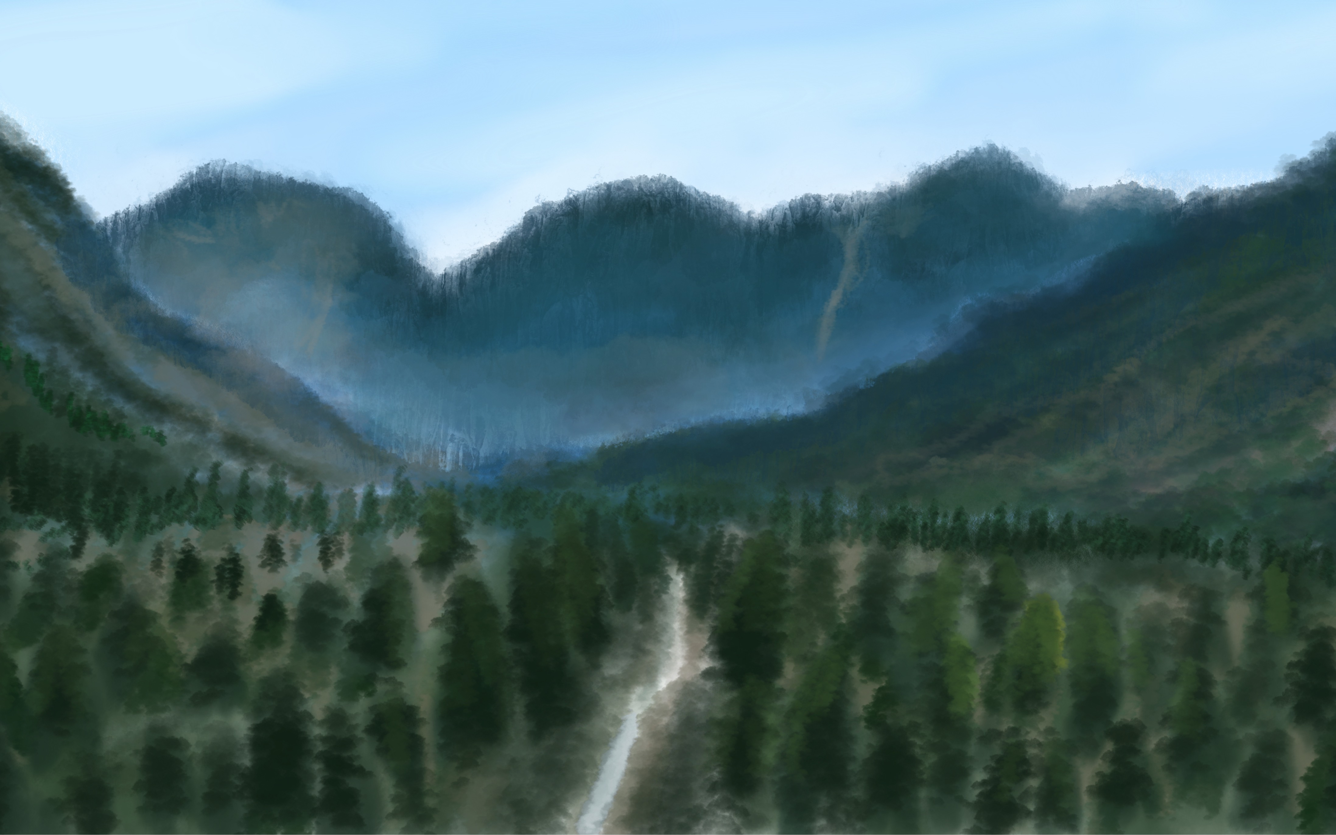 procreate大爱暮光之城里的森林ipad绘画锅包肉