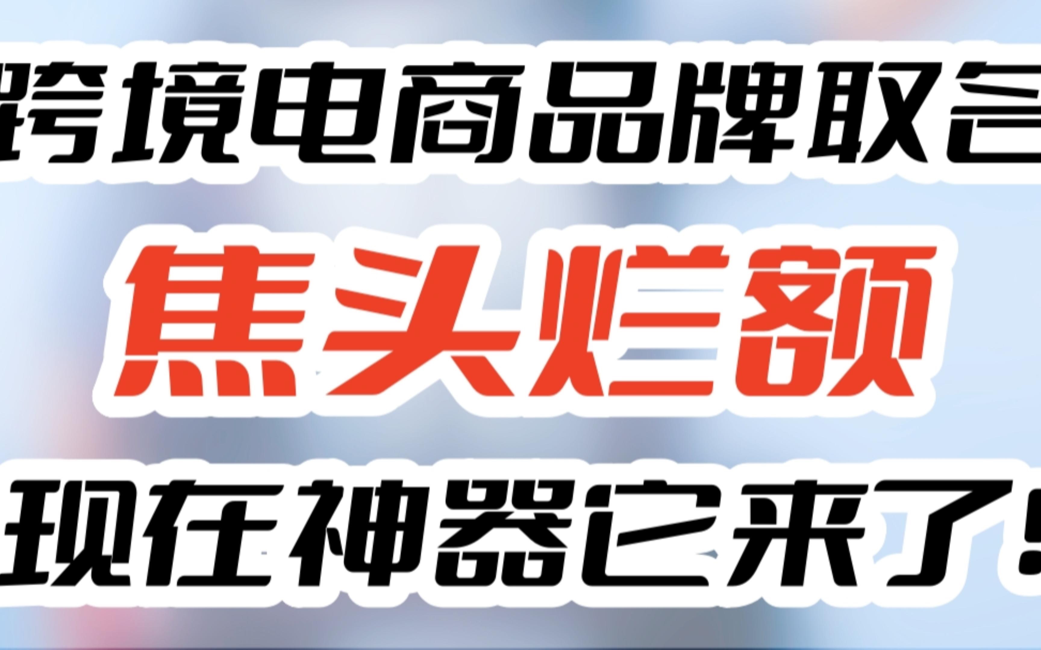 跨境电商取个品牌名焦头烂额,现在神器它来了!哔哩哔哩bilibili