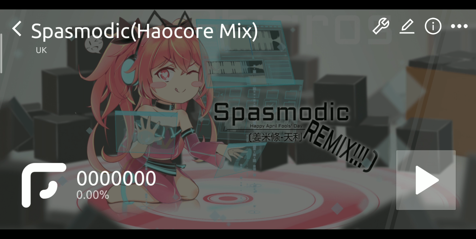 spasmodic(haocore mix)但只有蓝键和长条