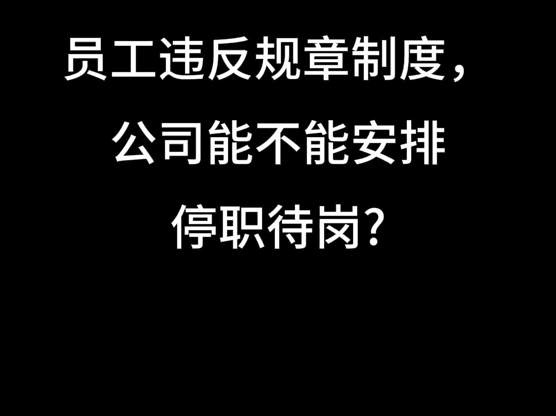 员工违反规章制度,公司能不能安排停职待岗?哔哩哔哩bilibili