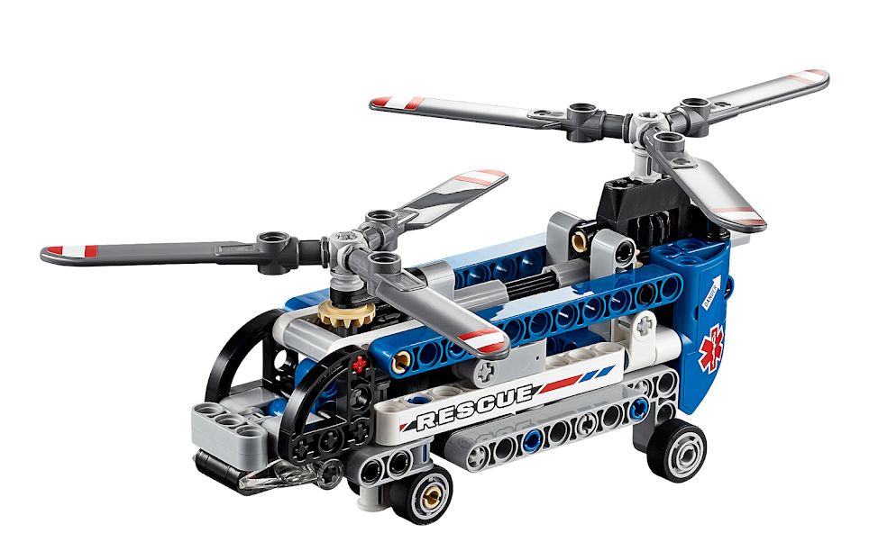 乐高lego42020科技机械组双旋翼直升机2014速拼评测