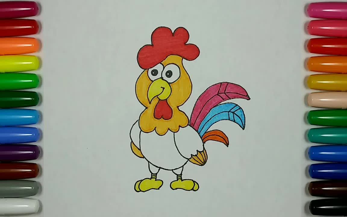 鸡的简笔画简单图片