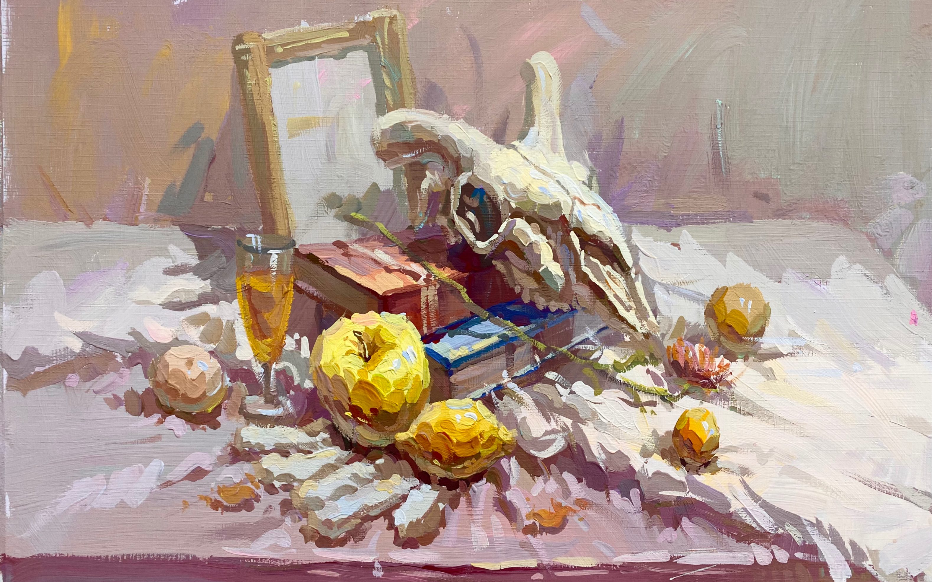 考前美术色彩,羊头骨教学