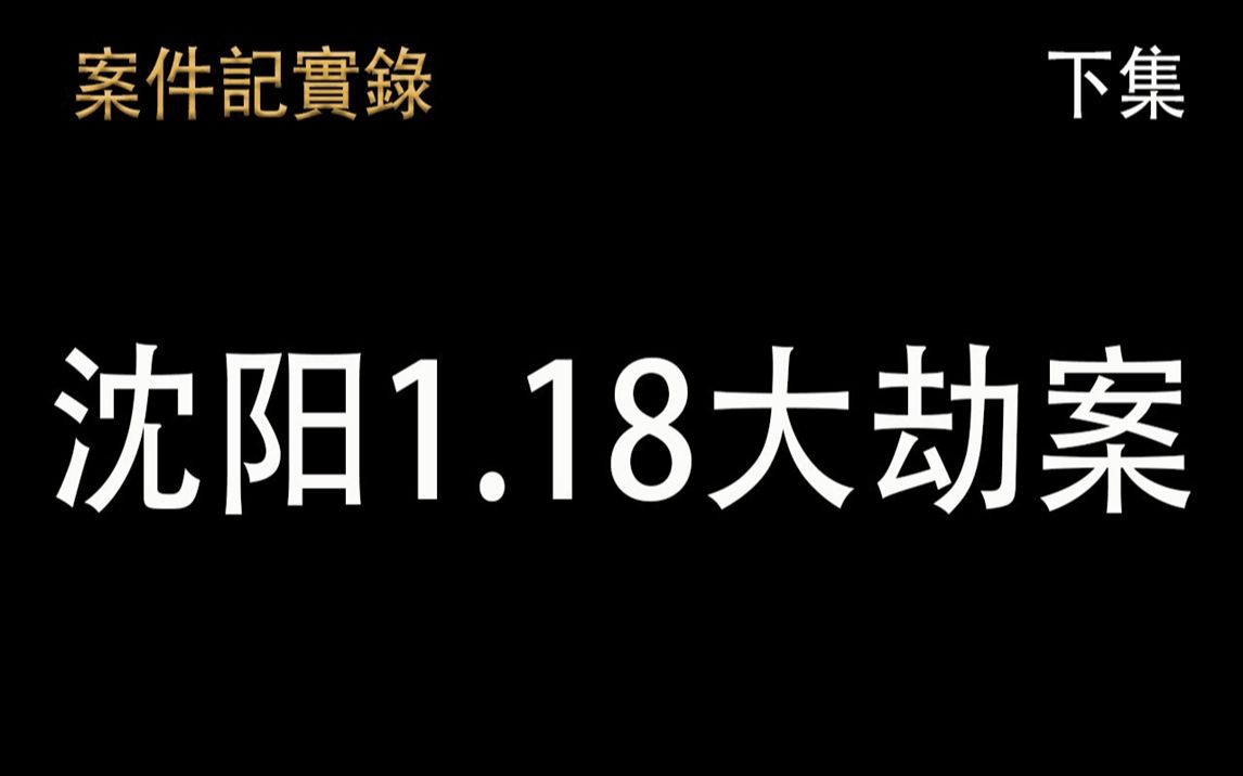 案件纪实录 沈阳118大劫案 下集哔哩哔哩bilibili