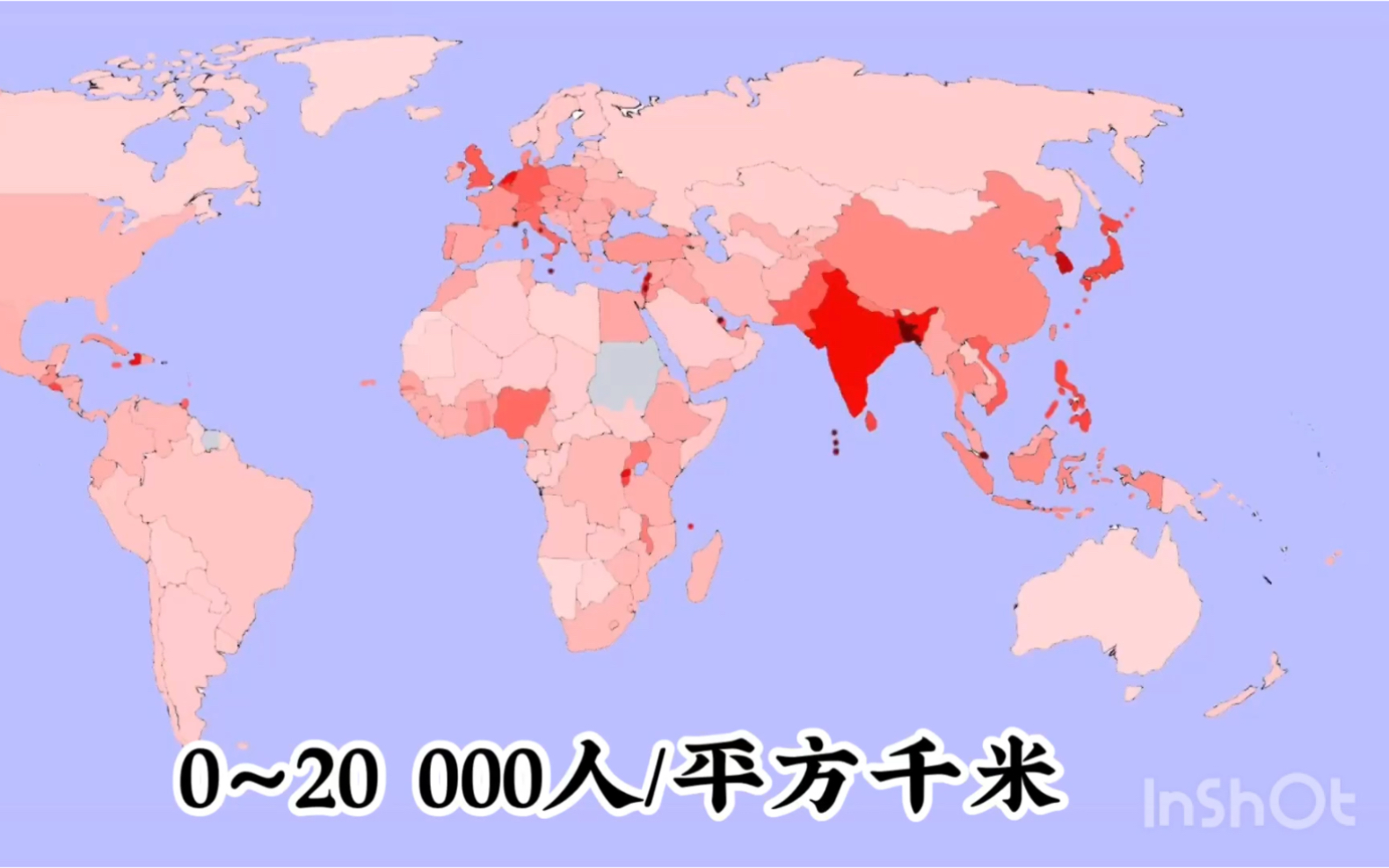 世界各国人口密度(粗略版)哔哩哔哩bilibili