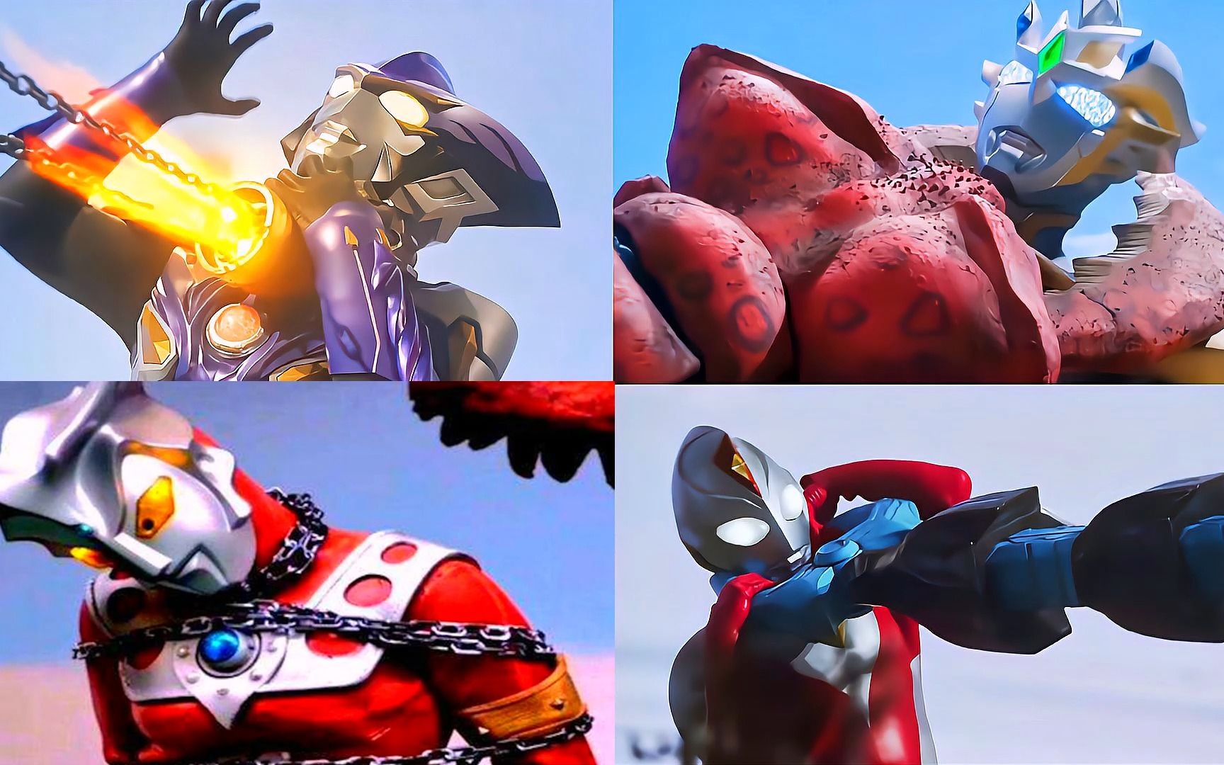 6个被怪兽锁住喉咙的奥特曼,迪迦被吸干能量,欧布被刺穿身体!