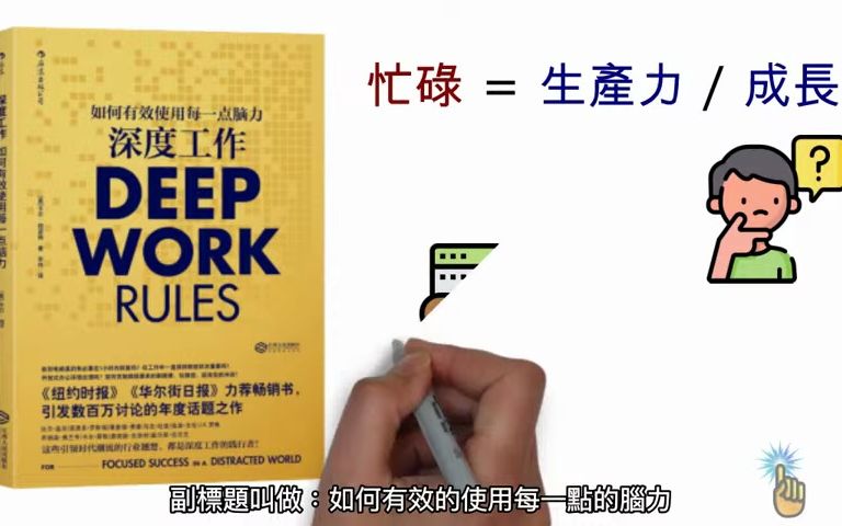 [图]142. 《深度工作》如何有效使用每一點腦力！！｜ 每週讀懂一本書｜金手指