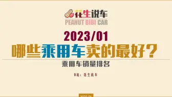 【花生说车】2023年1月 哪些车卖的最多？