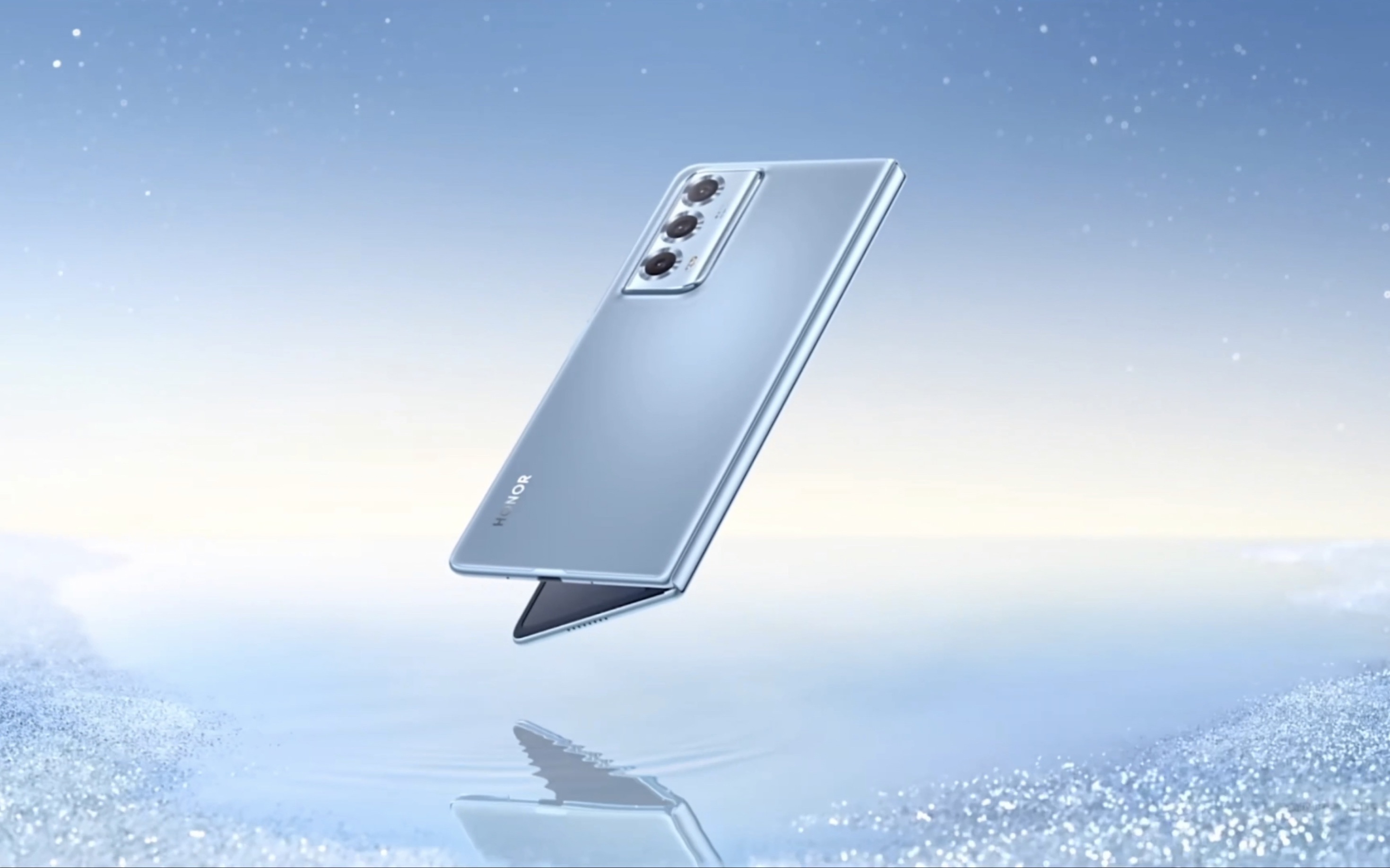 荣耀magic vs2冰川蓝旋转1分钟