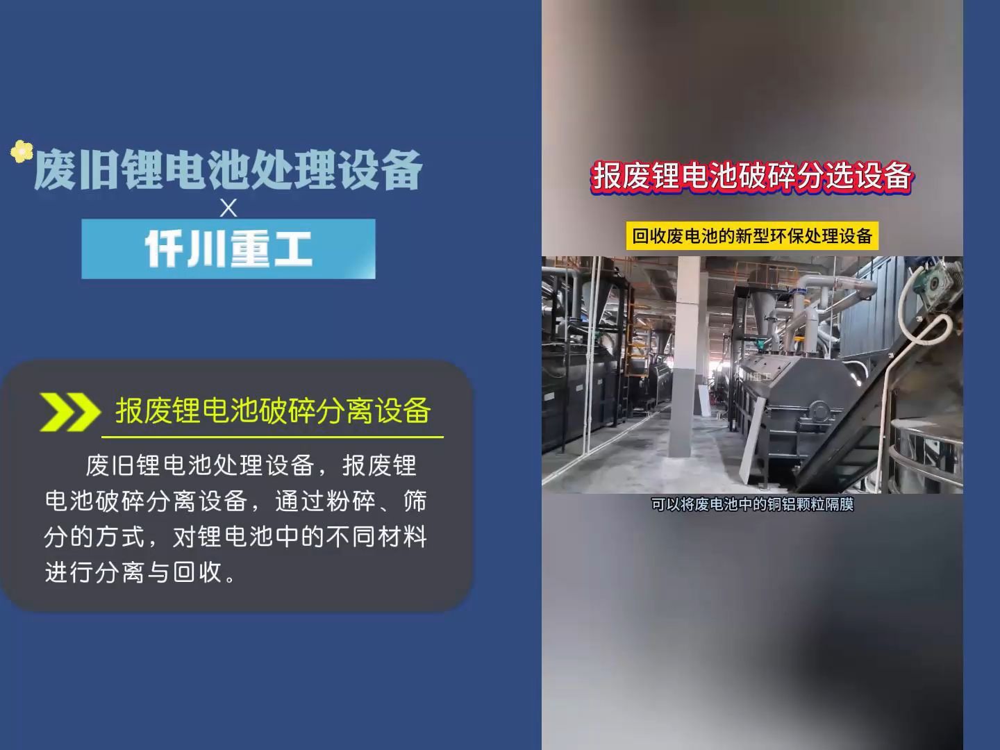 廢舊鋰電池處理設備,報廢鋰電池破碎分離設備,鋰電池回收設備