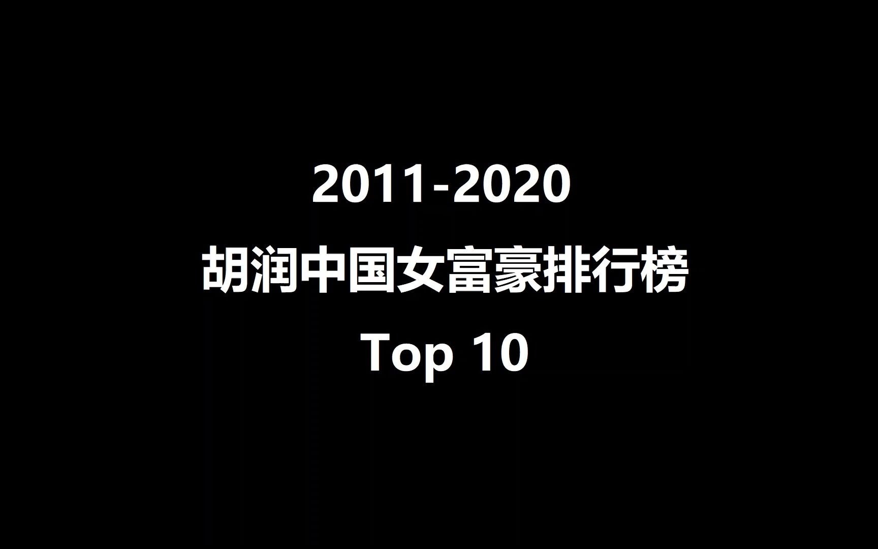 [图]谁是中国最有钱的女性？2011-2020胡润女富豪榜Top 10