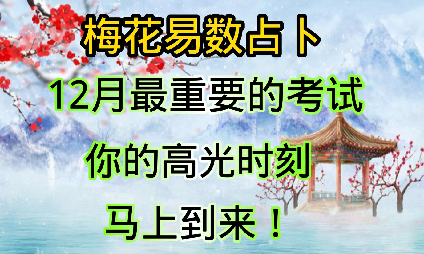 梅花易数占卜,12月最重要的考试,你的高光时刻,马上到来!!哔哩哔哩bilibili