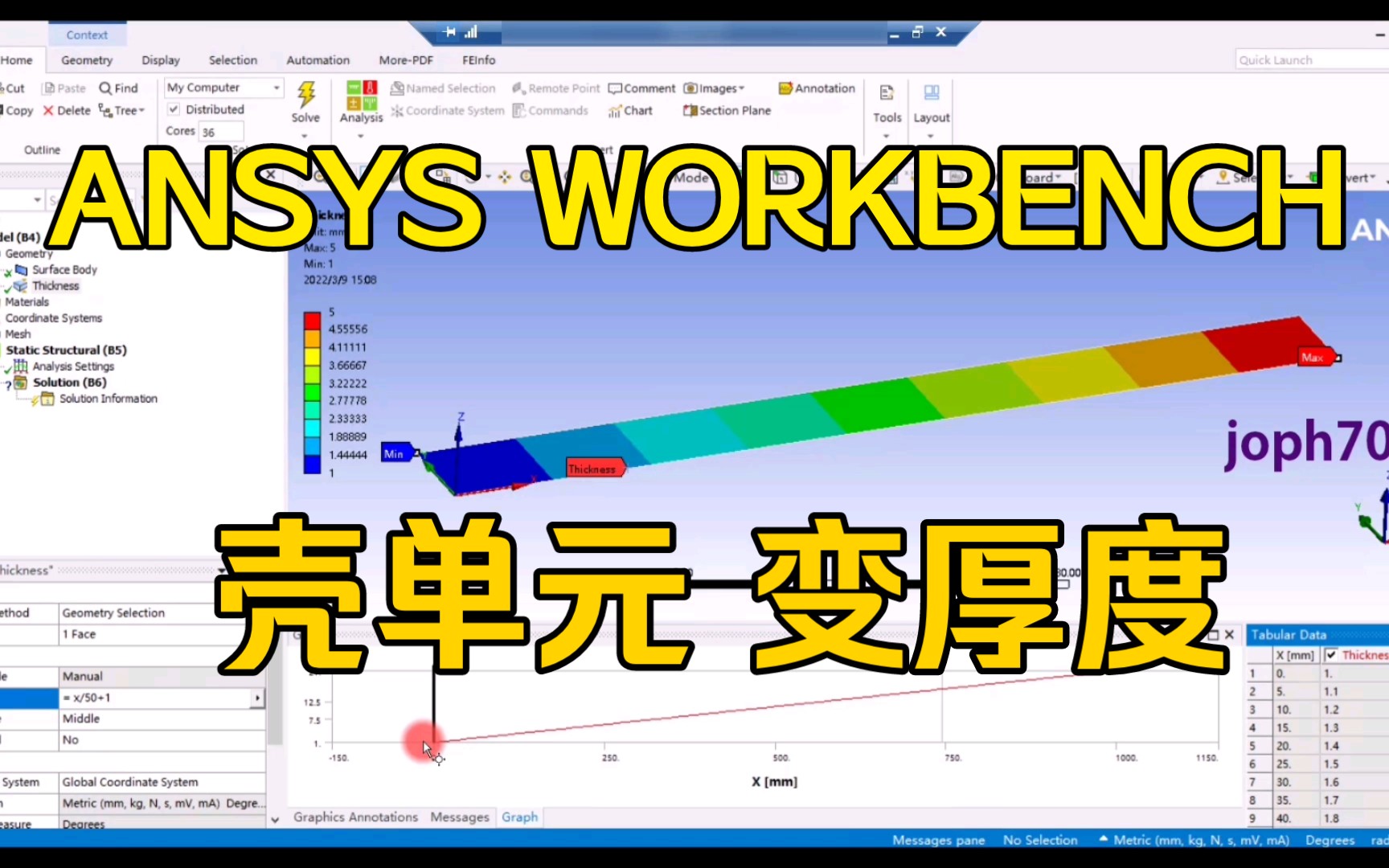 ANSYS 壳单元变厚度如何使用哔哩哔哩bilibili