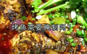 Download Video: 烤鱼腌制配方：盐25克、水400克、老姜25克、大蒜30克、大葱15克、柠檬30克、啤酒25克、洋葱30克